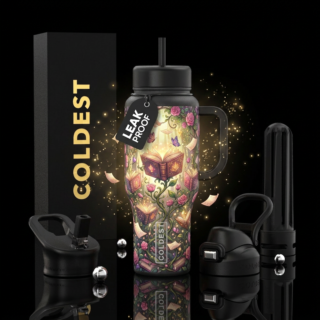 Enchanted Reader water bottle design