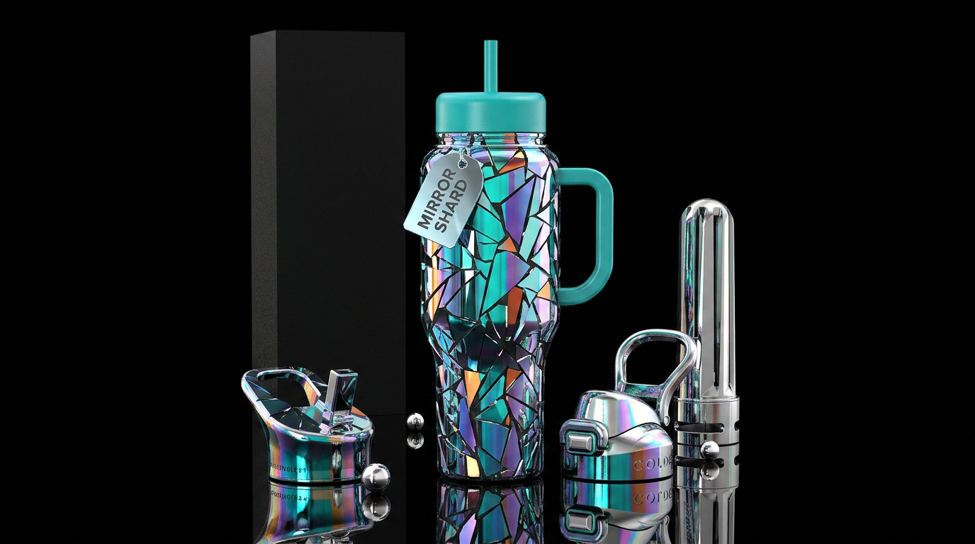 Broken Mirror water bottle design