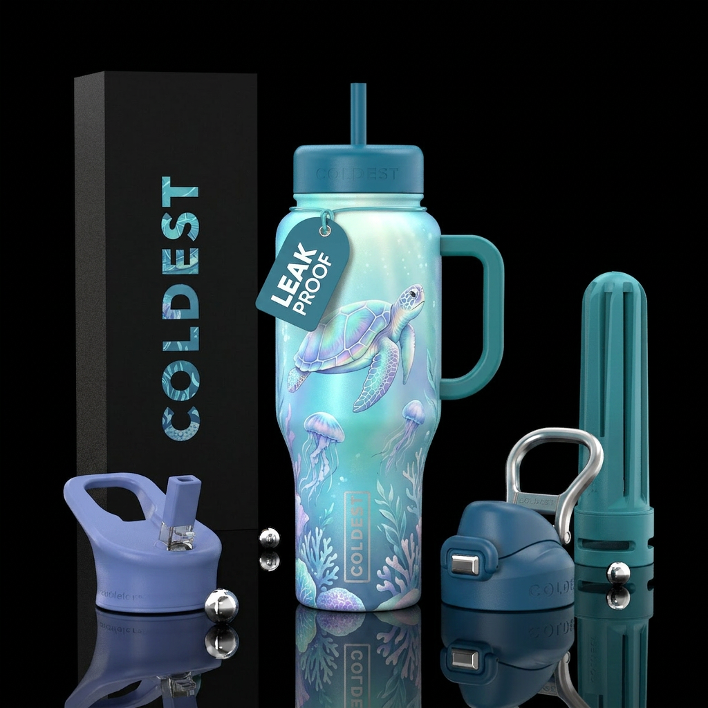 Sea life water bottle design
