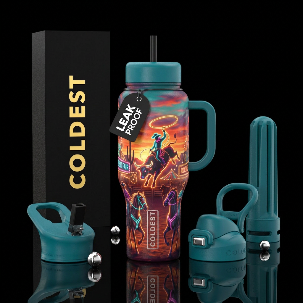 NEON RODEO water bottle design