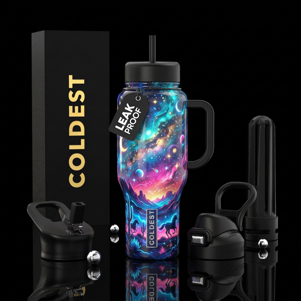 COSMIC GALAXY WESTERN water bottle design