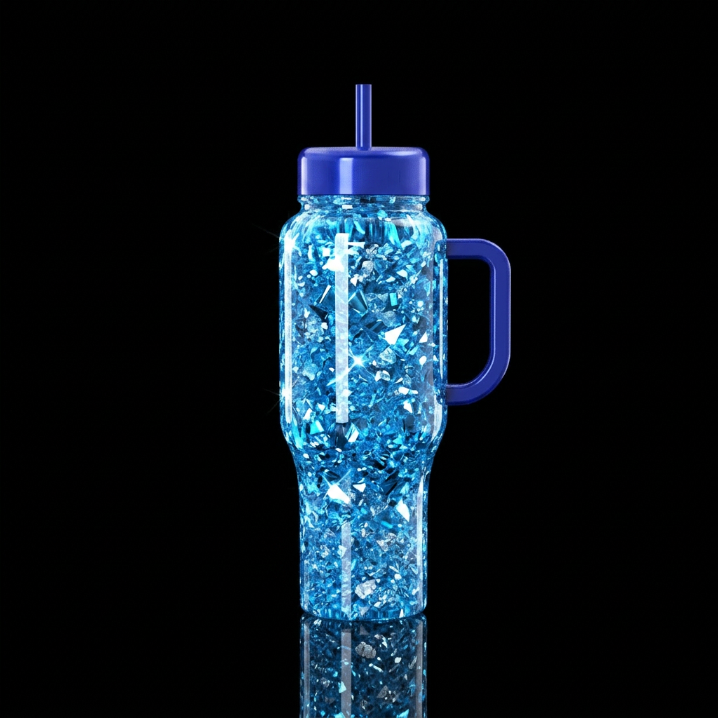 Blue Gem Crush water bottle design