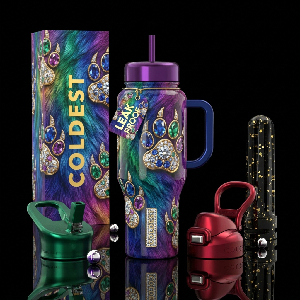 Lion Jewel water bottle design