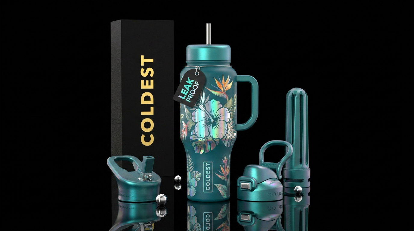Moonlight Flowers water bottle design