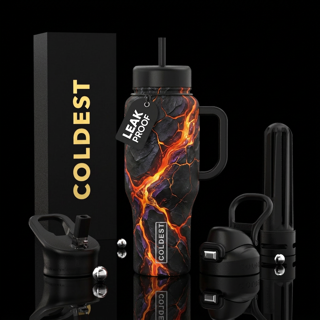 Molten Magma water bottle design