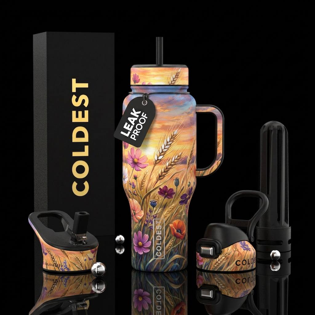 In the fields water bottle design