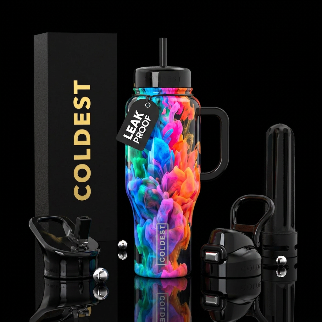 Rainbow Explosion water bottle design