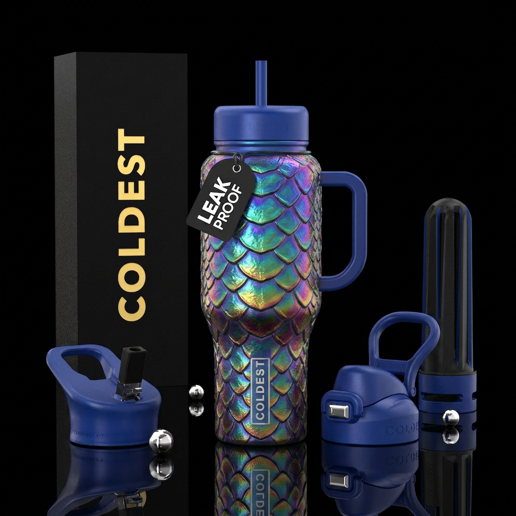 Mosaic Snake water bottle design