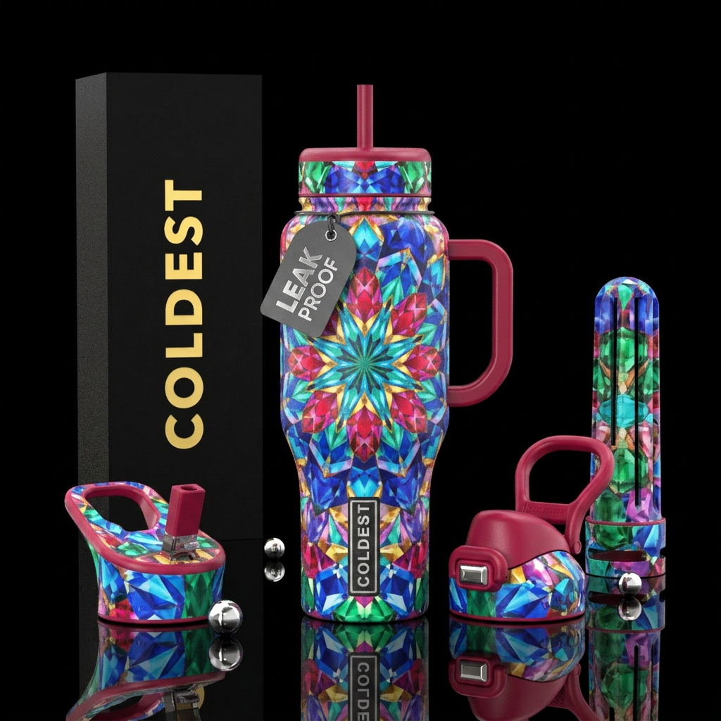 Kaleidoscope Gem water bottle design