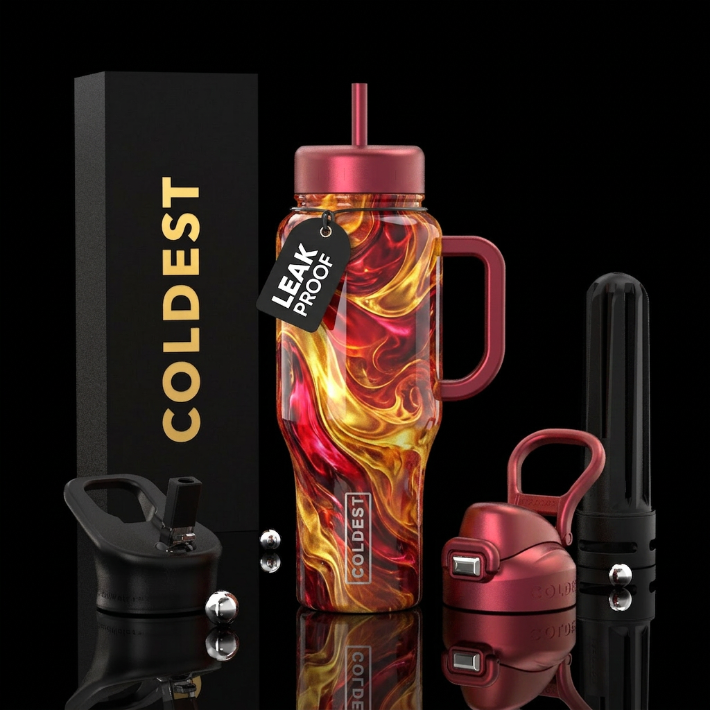 Molten glass water bottle design