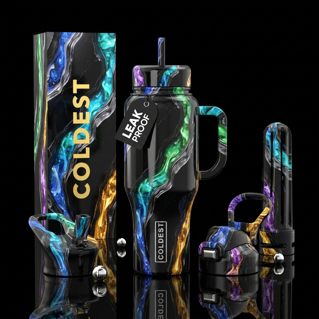 Obsidian River water bottle design