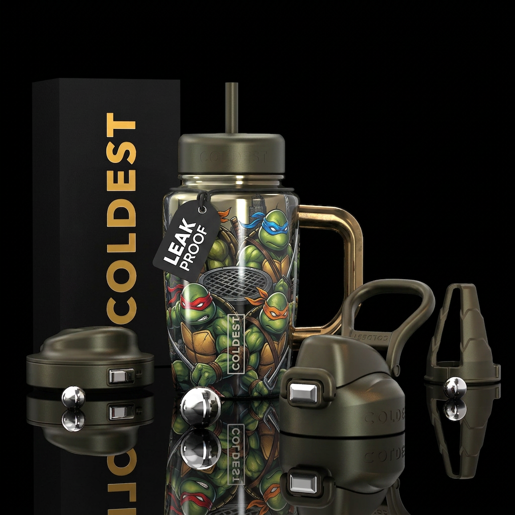 Ninja turtles,toons, , shiny water bottle design