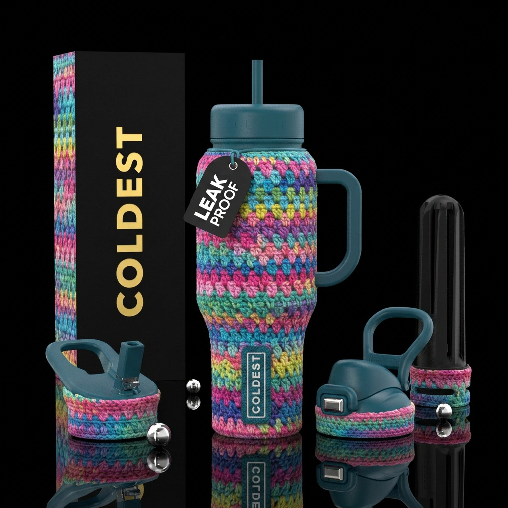 crochet water bottle design