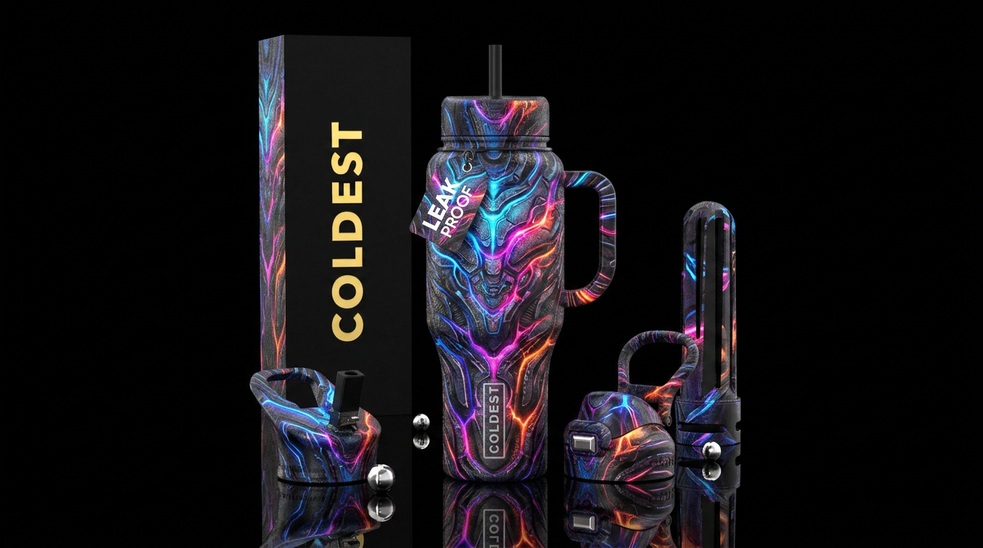 A terrifying yet premium 46 oz insulated tumbler i... water bottle design