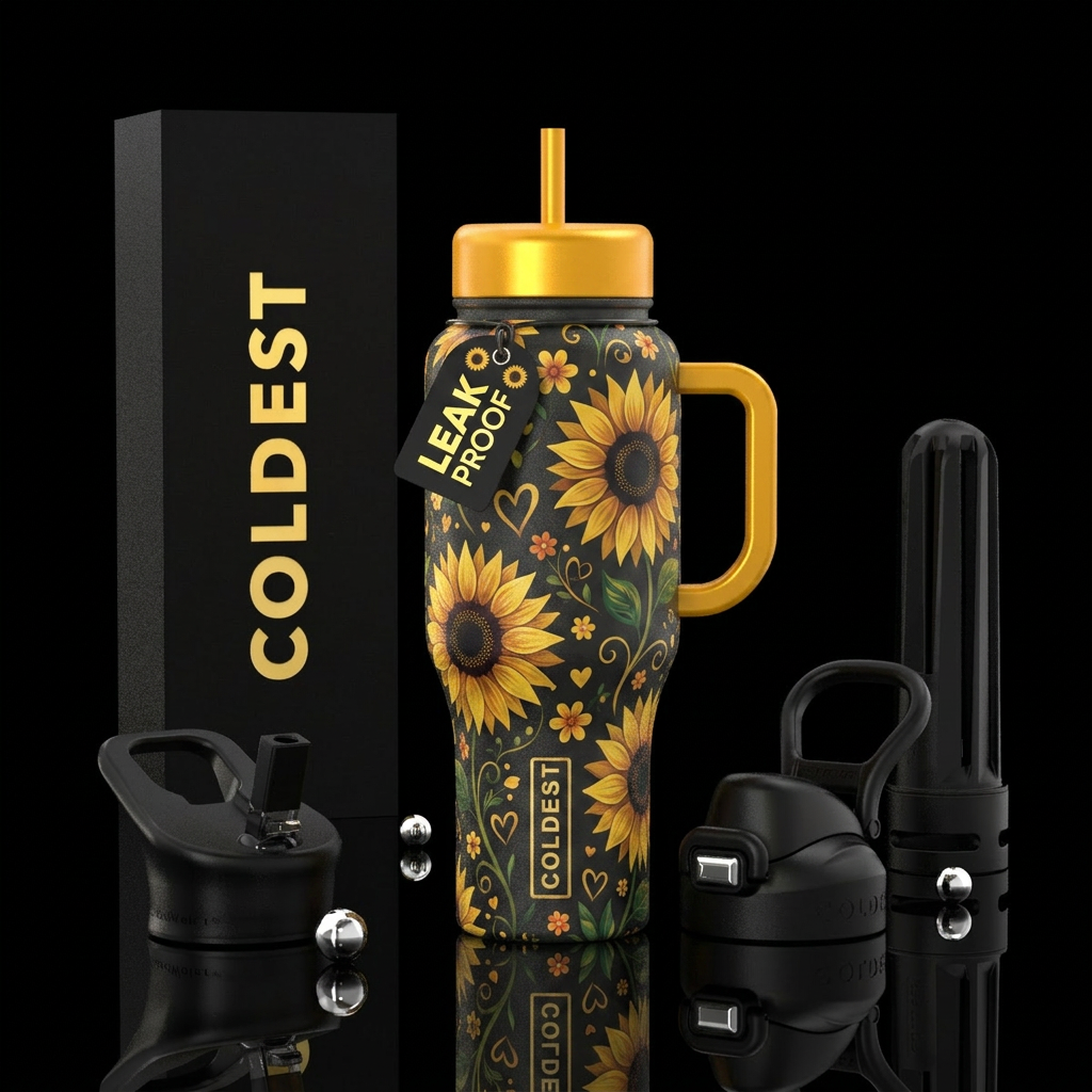 Flirt & Sunflower water bottle design