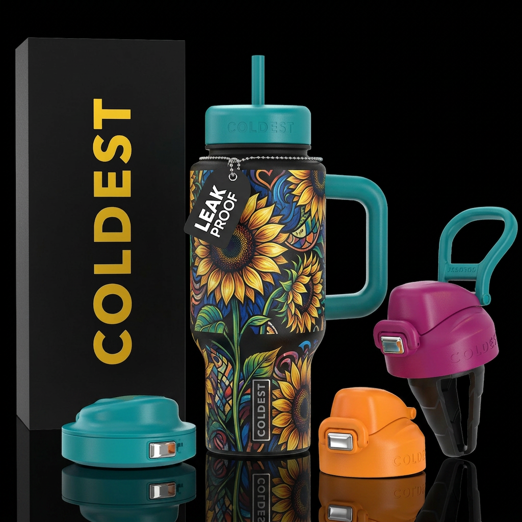 Flirt & Sunflower water bottle design