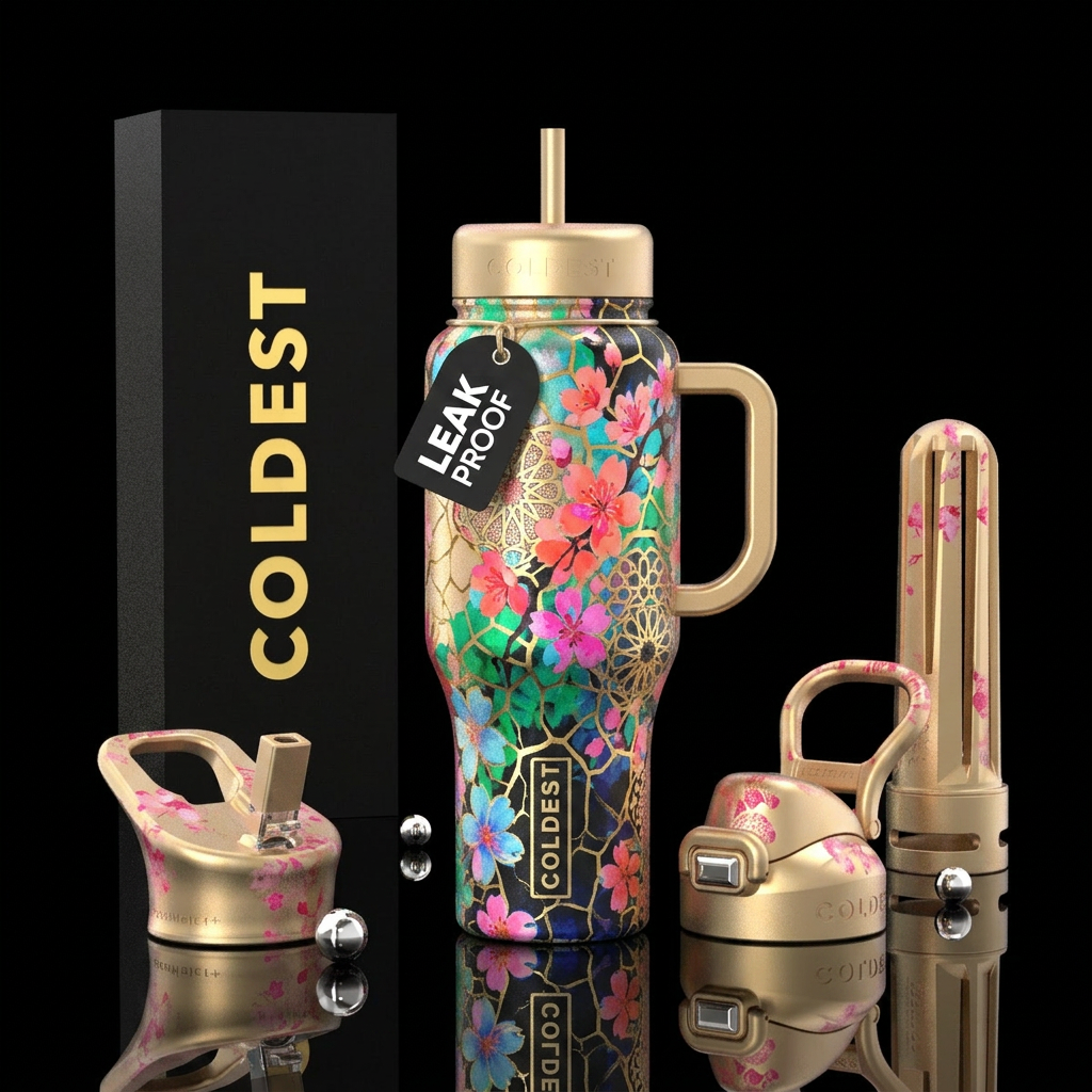 champagne, moroccan, cracked, algorithmic, cherry ... water bottle design