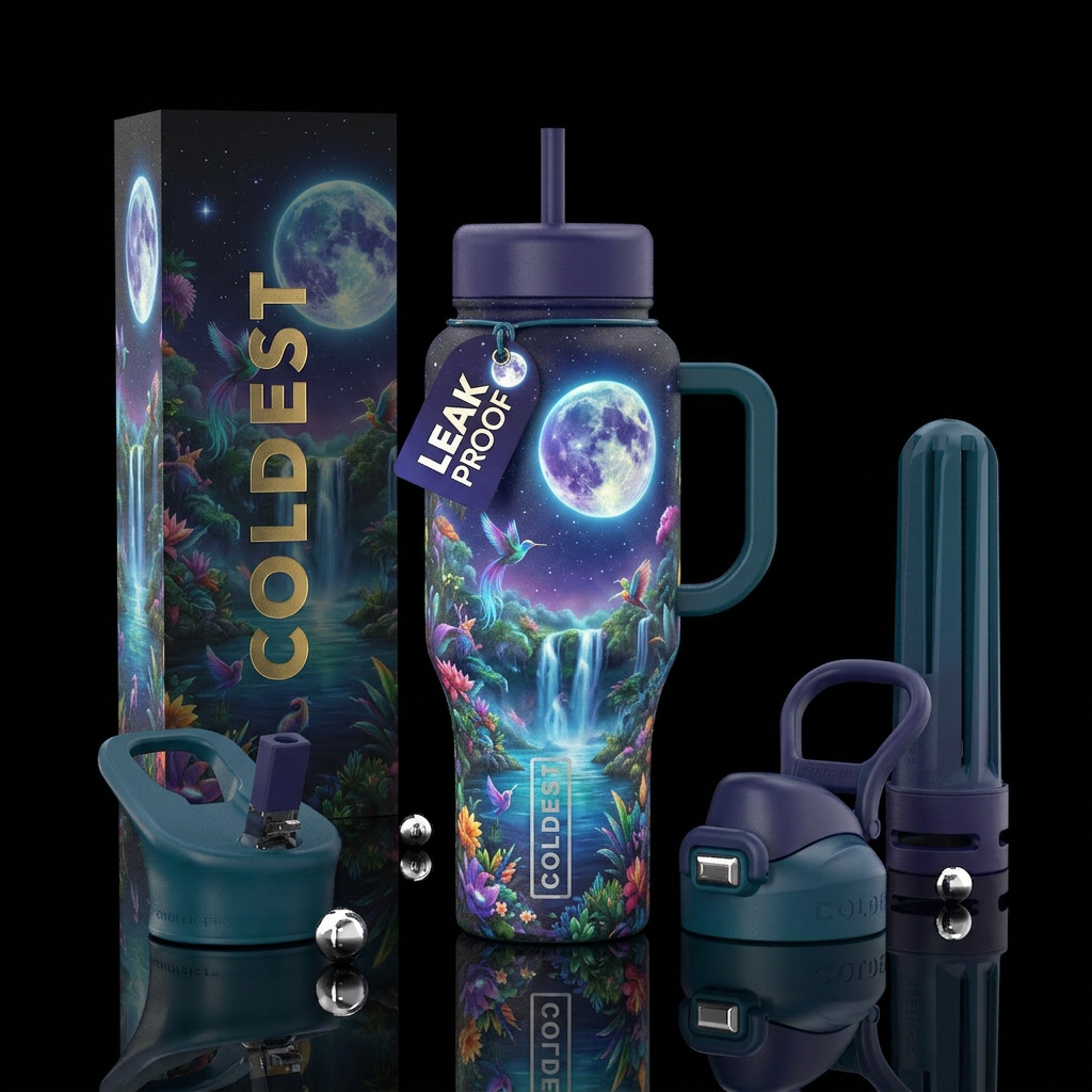 Magical paradise,  moon, water bottle design