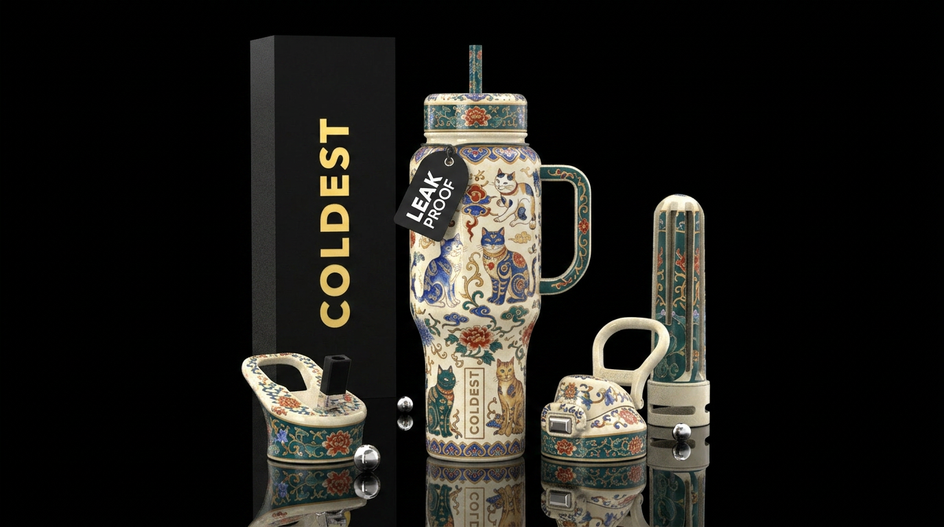 Old China cats ware water bottle design