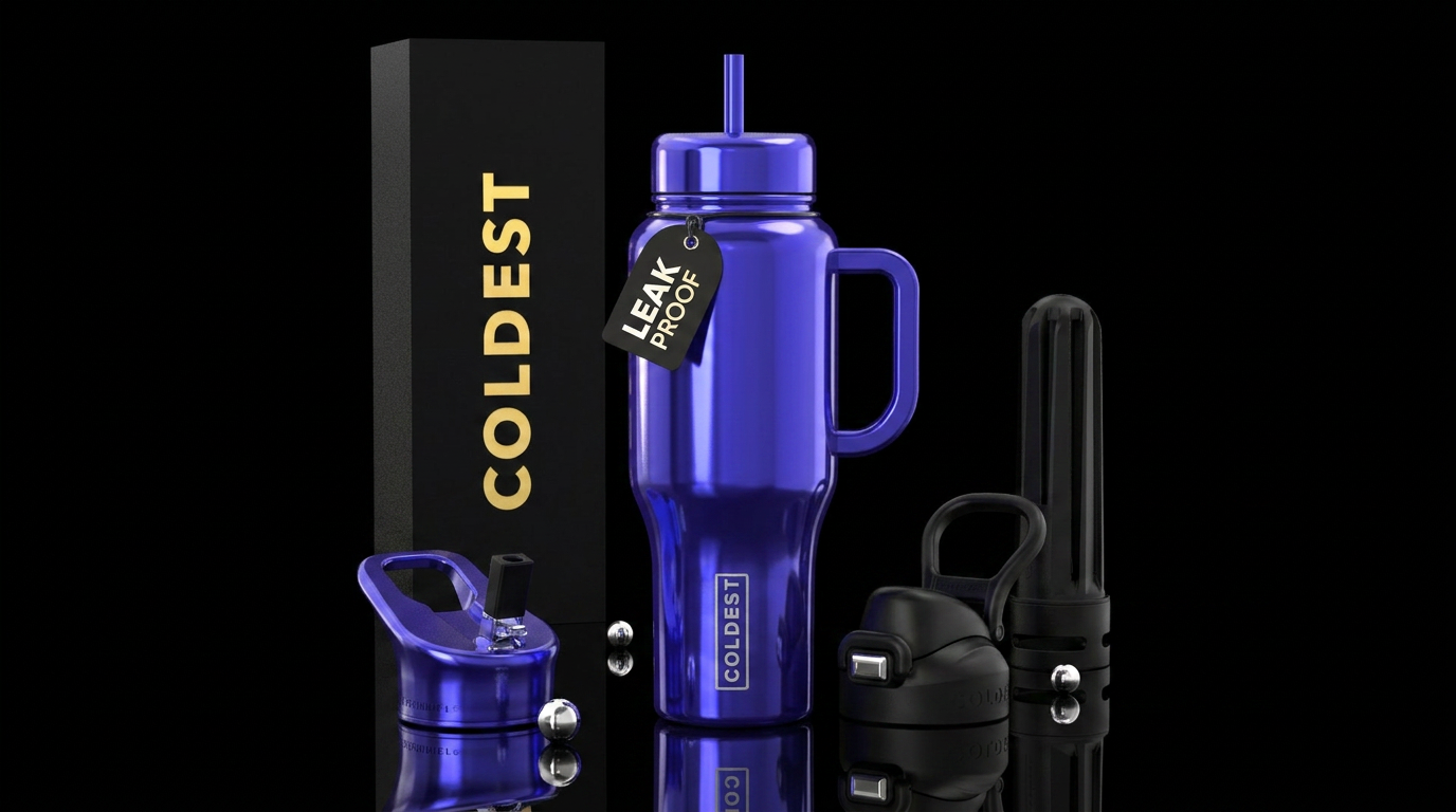 I'm stuck within, Help me, shiny, vibrant water bottle design