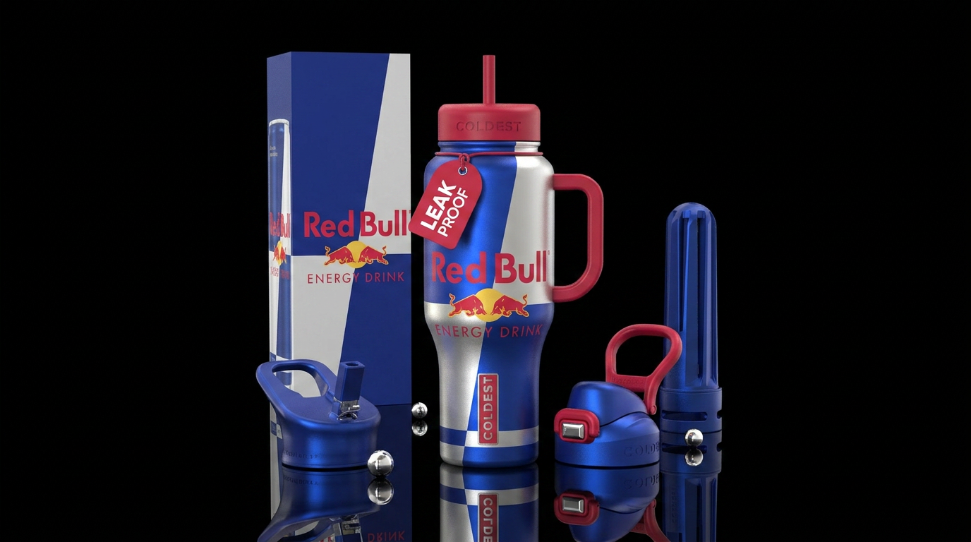 Red bull water bottle design