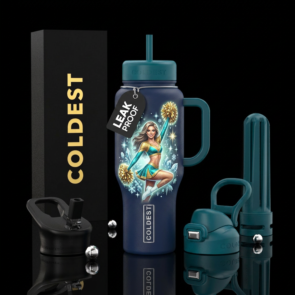 Glow in the dark beautiful coldest cheerleader water bottle design