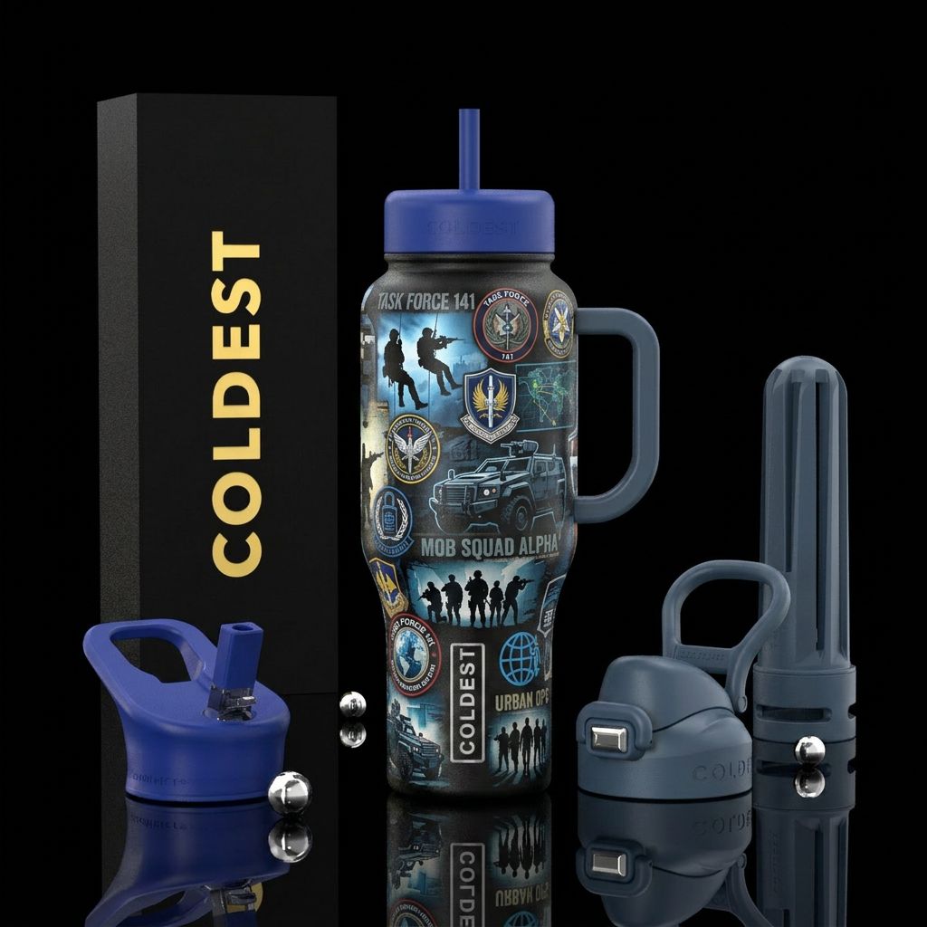 Task force & mob squad water bottle design
