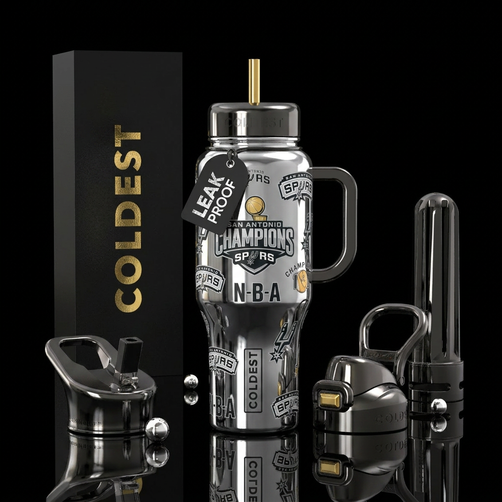 Spurs NBA bottle, championship,  shiny water bottle design