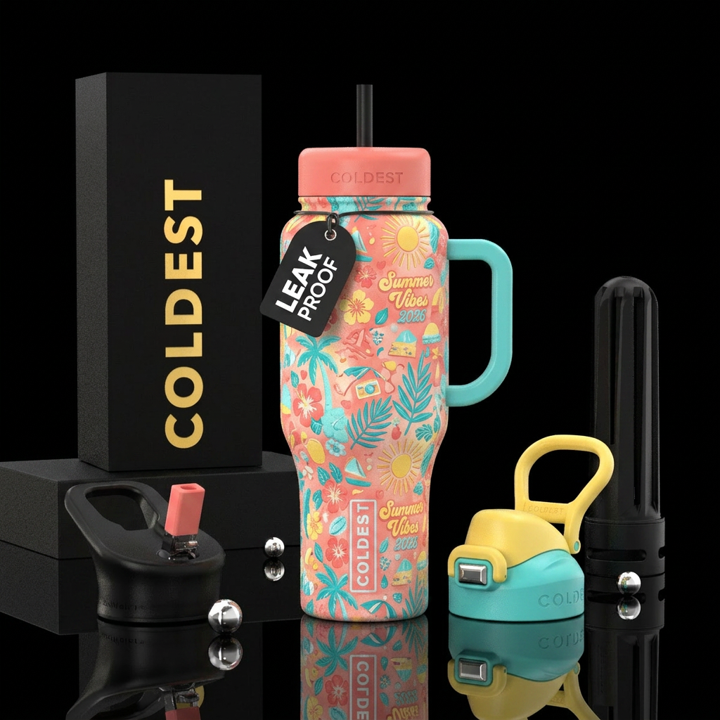 Summer vibes 2026 water bottle design