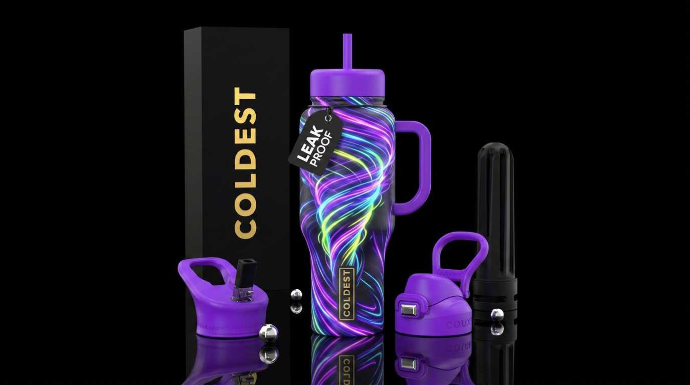 A nean glow in the dark twisting Tornado bottle, v... water bottle design