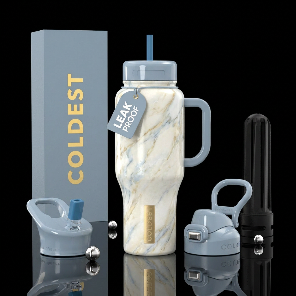 Dove marble, light colors water bottle design
