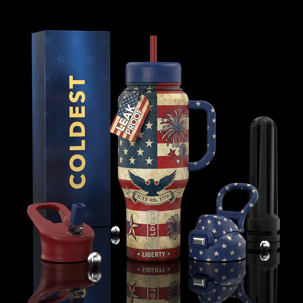 4th of July bottle water bottle design