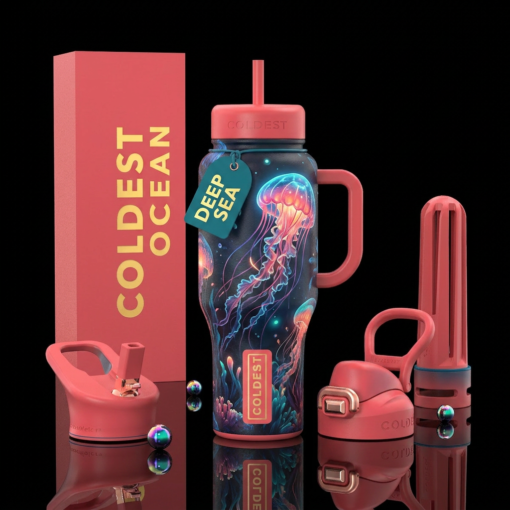 Luminous Ocean Hybrid jellyfish water bottle design