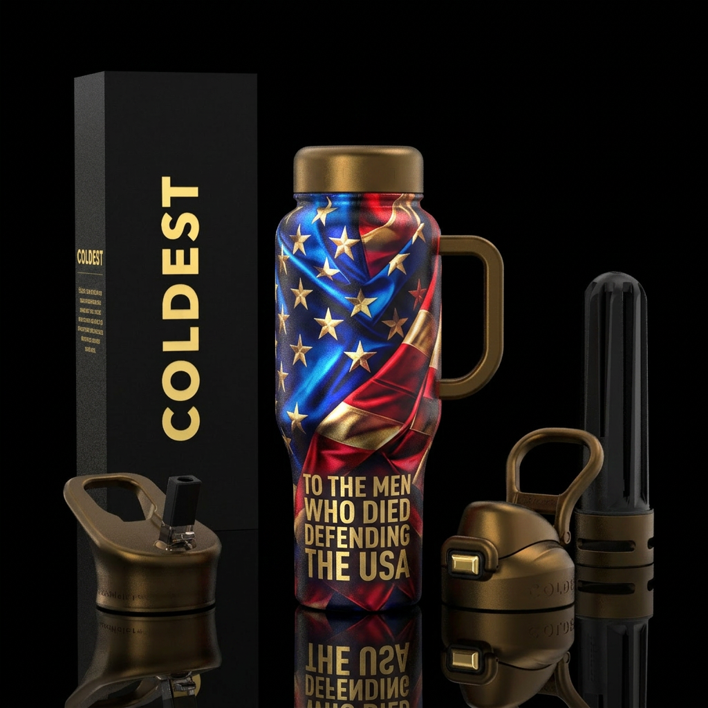 To the men who died defending the USA water bottle design