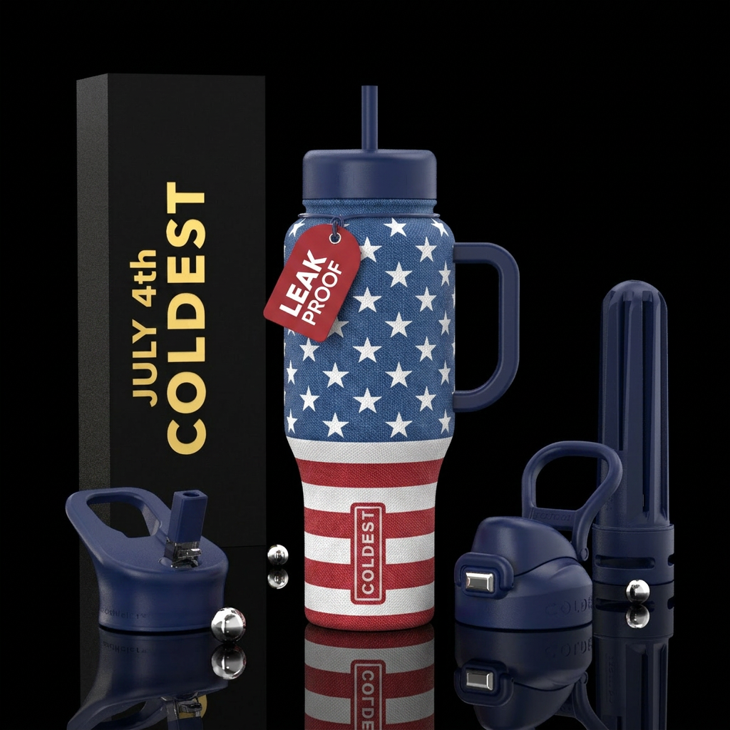 4th of July bottle with clothing water bottle design