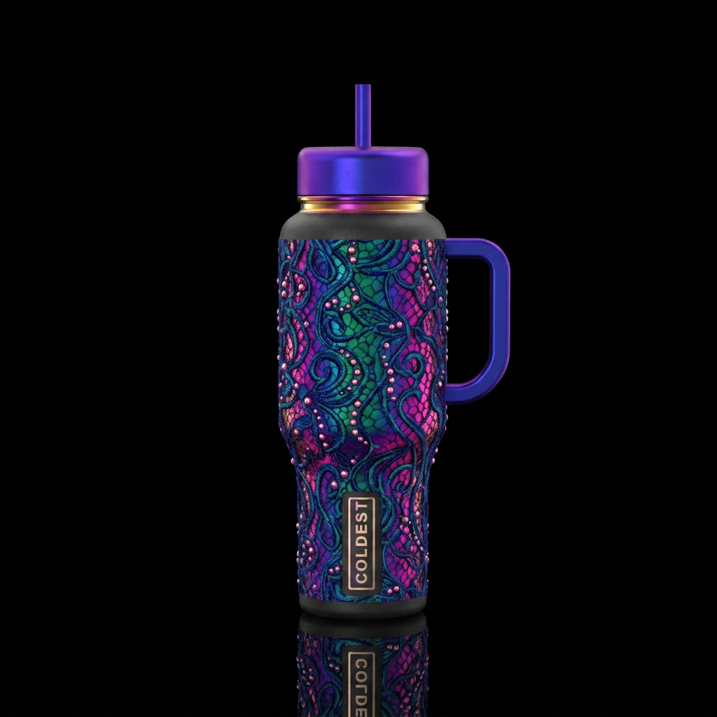 Pearls & Lace infrared water bottle design