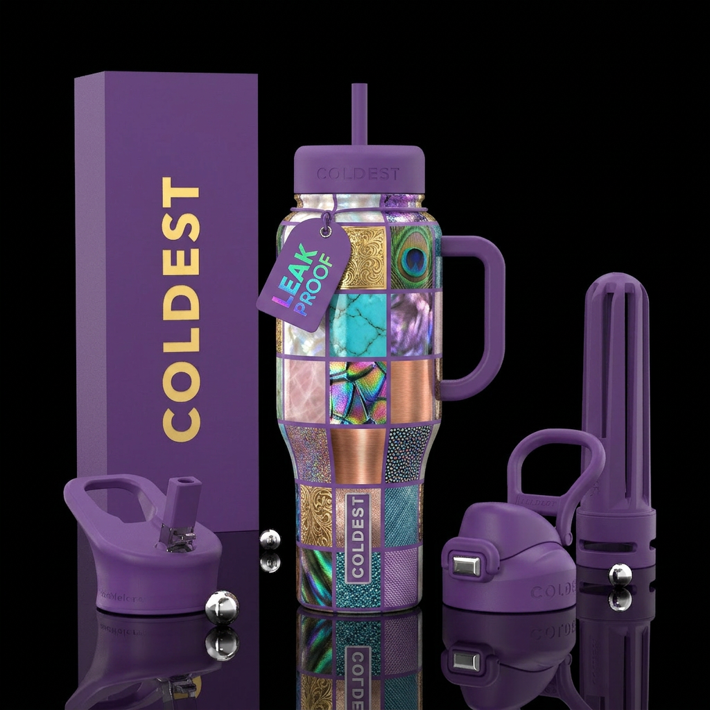 Squares up and down the whole bottle with material... water bottle design