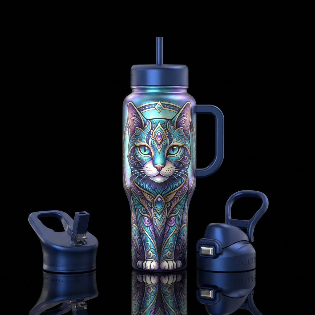 Just a cat water bottle design