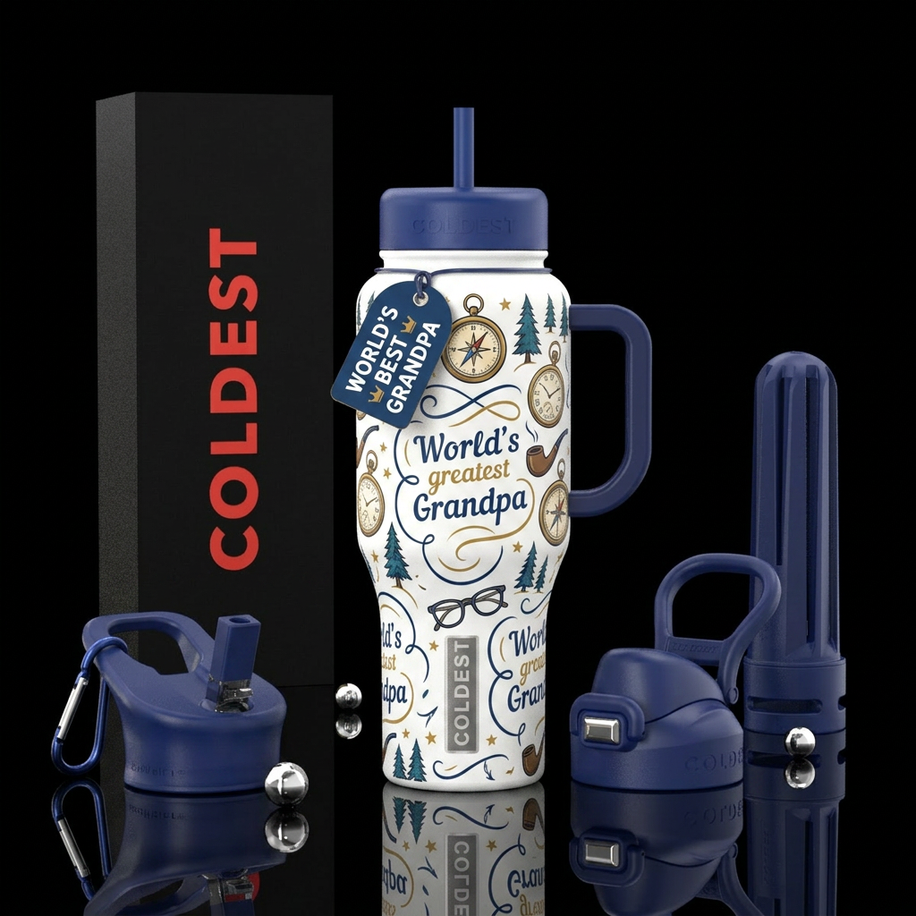 World's greatest Grandpa water bottle design