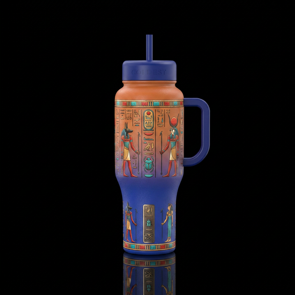 archaeology, ombre, egyptian water bottle design