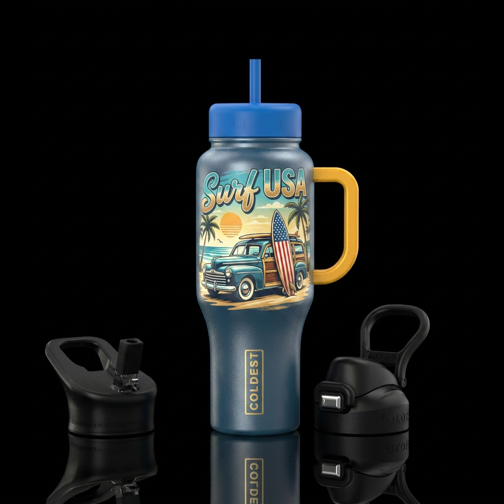 Surf USA water bottle design