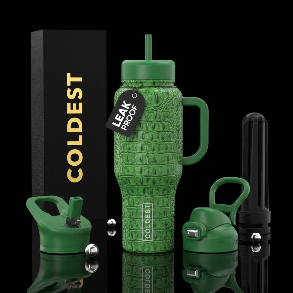 Crocodile skin water bottle design