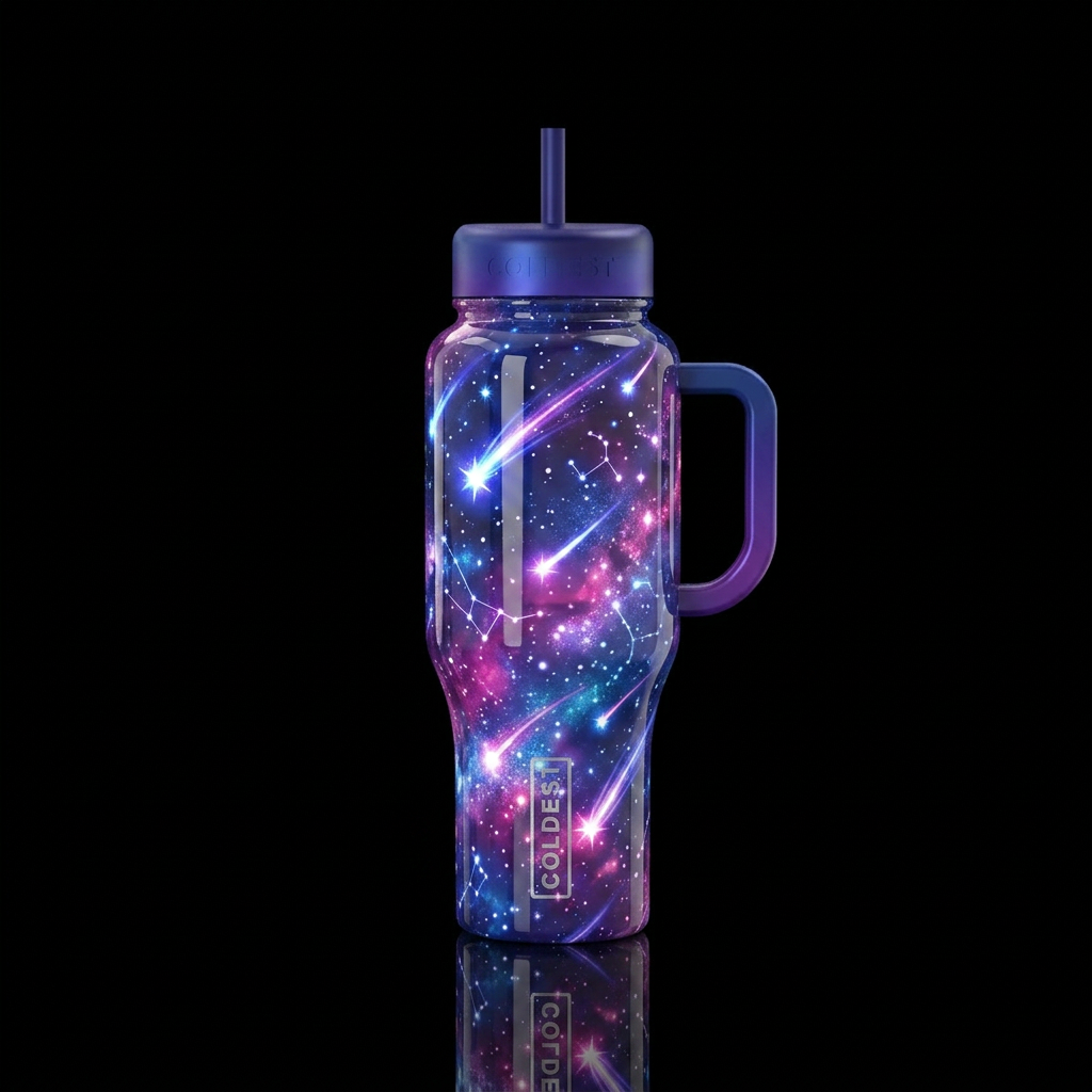 Shooting stars, beautiful, glowie water bottle design