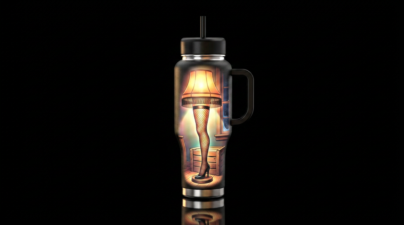 A leg lamp w/ shade, glowie, beautiful,  modern, N... water bottle design