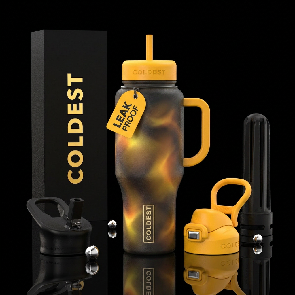 Happy day glowy shadow water bottle design
