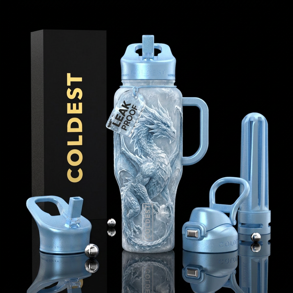 Ice dragon, beautiful water bottle design