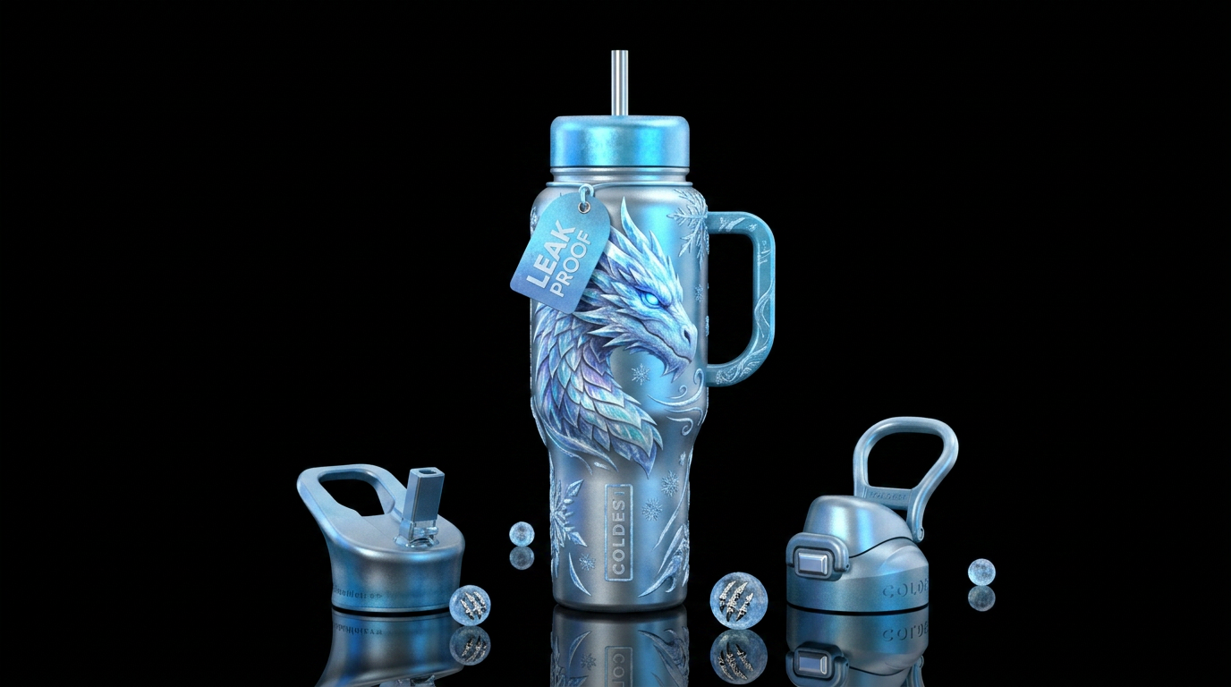 Snow dragon, Beautiful water bottle design