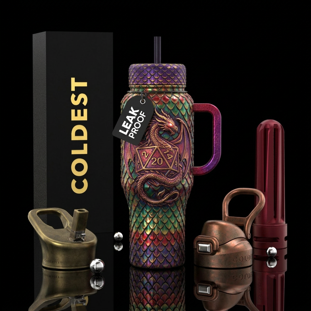 Dragon of the dungeons,  beautiful,  textured,  sh... water bottle design
