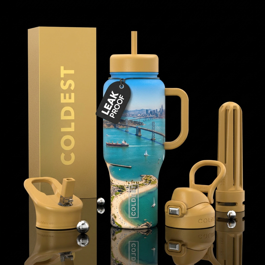 Beach Bays Bridge Ship Textured water bottle design