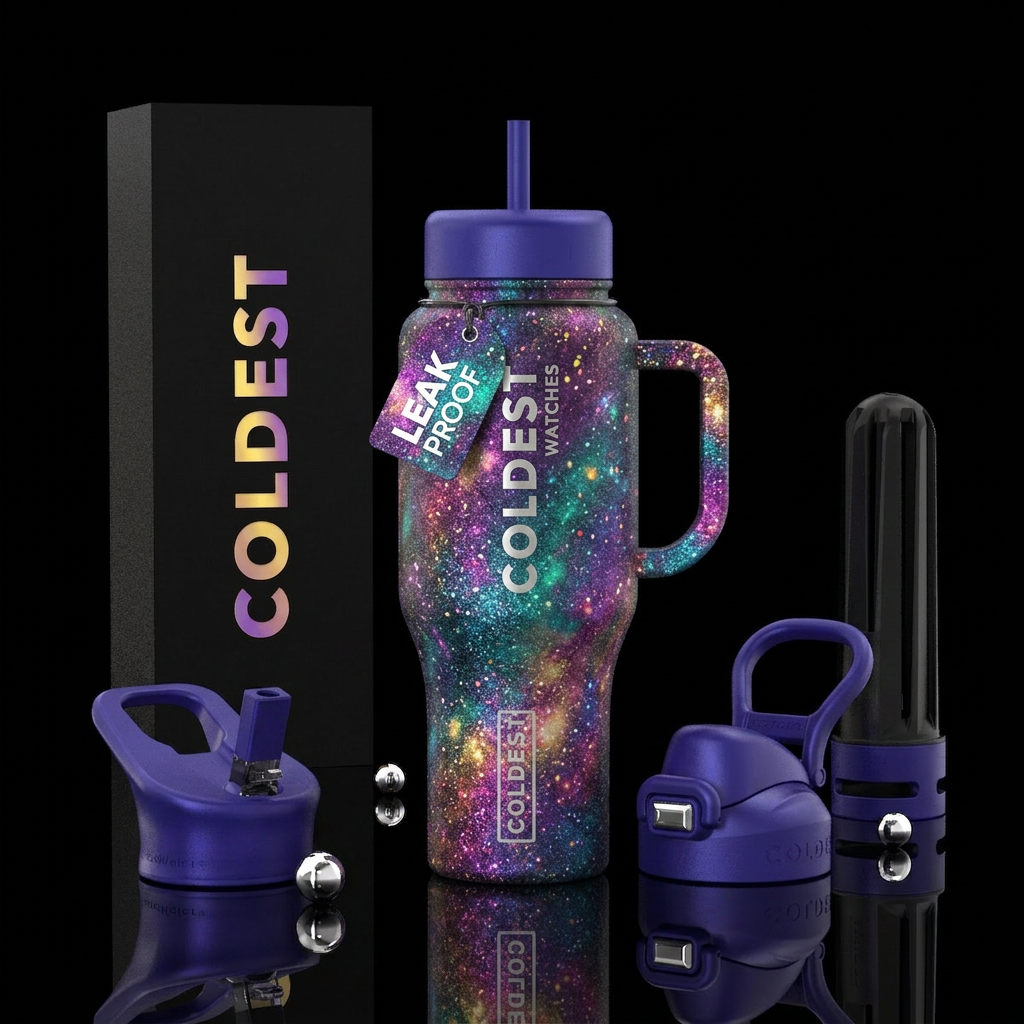 Hyperspace Glitter beautiful textured water bottle design